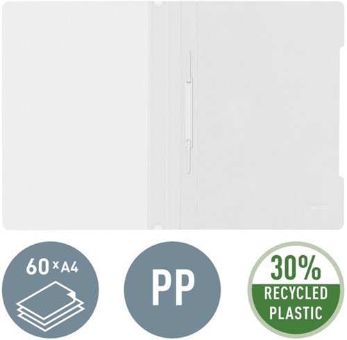 Snelhechter Leitz standaard A4 PP wit 1 Stuk-3