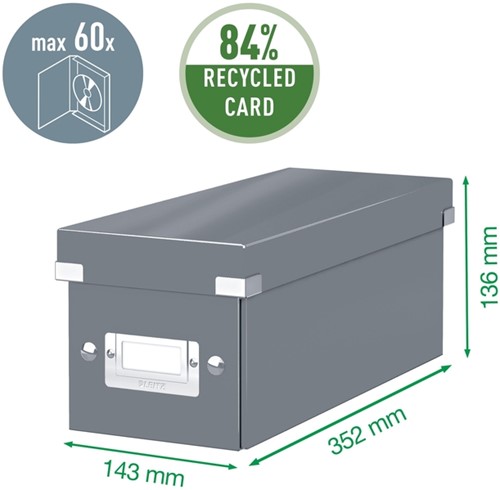 CD-BOX LEITZ CLICK STORE 143X136X352MM WIT 1 Stuk-1