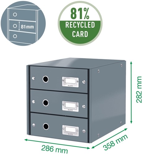 Ladenkast Leitz Click Store WOW 3 laden zwart 1 Stuk-3
