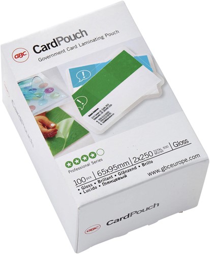 Lamineerhoes GBC governm card 65x95mm 2x250mic 100 Stuk