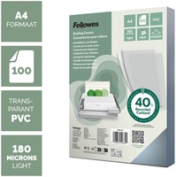 Voorblad Fellowes A4 PVC 180micron transparant 100 Stuk-2