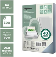 Voorblad Fellowes A4 PVC 240micron transparant 100 Stuk-2