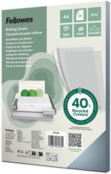 Voorblad Fellowes A4 PVC 180micron transparant 25 Stuk