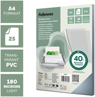 Voorblad Fellowes A4 PVC 180micron transparant 25 Stuk-2