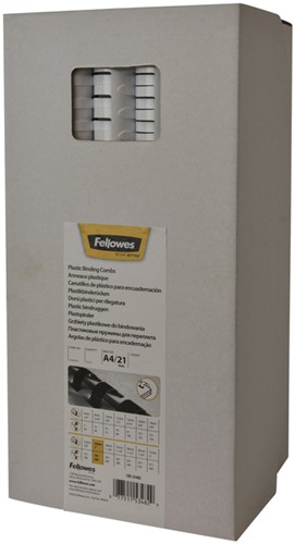 Bindrug Fellowes 6mm 21rings A4 zwart 100 Stuk