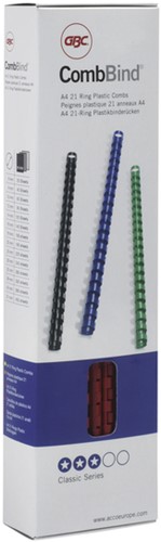 Bindrug GBC 12mm 21rings A4 zwart 100 Stuk