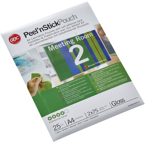 Lamineerhoes GBC Peel en Stick 2x75micron 25 Stuk