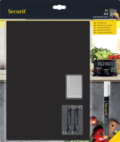 Krijtbord Securit A4 tags 5 stuks 5 Stuk