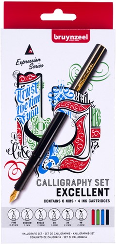 Kalligrafiepen Bruynzeel luxe set 14st 60344014 14 Stuk