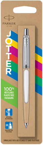Balpen Parker Jotter Original CT M wit 1 Stuk