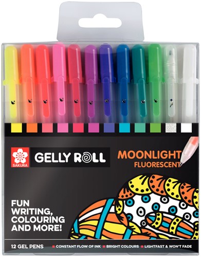 Gelschrijver Sakura Gelly Roll Moonlight fluor 12 Stuk