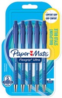 Balpen Papermate Flexgrip Ultra M 5st blauw 5 Stuk