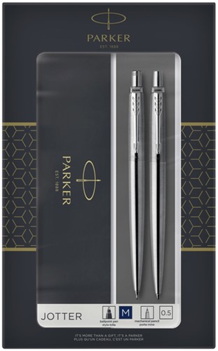 Balpen en vulpotlood Parker Jotter CT M RVS 2 Stuk