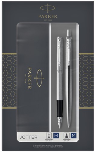 Balpen en vulpen Parker Jotter CT M RVS 2 Stuk