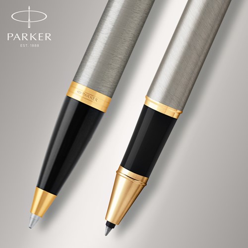 Balpen en rollerpen Parker IM GT M geborsteld mtl 2 Stuk-1