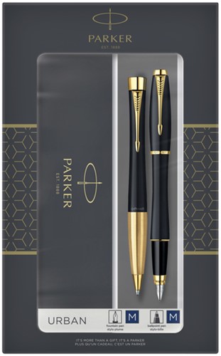 Balpen en vulpen Parker Urban GT M mat zwart 2 Stuk