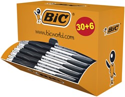 Balpen Bic Atlantis classic grip clic M zwart 36 Stuk