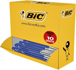 Balpen Bic M10 M 90+10 gratis blauw 100 Stuk