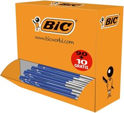 Balpen Bic M10 M 90+10 gratis blauw 100 Stuk