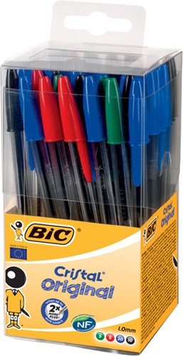 Balpen Bic Cristal tubo 50 M assorti 1 Stuk