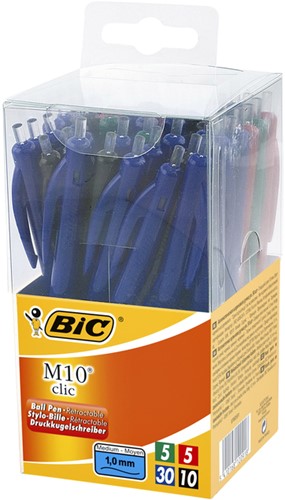 Balpen Bic M10 tubo 50 M assorti 1 Stuk