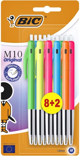 Balpen Bic M10 Colors Limited Edition M assorti 10 Stuk