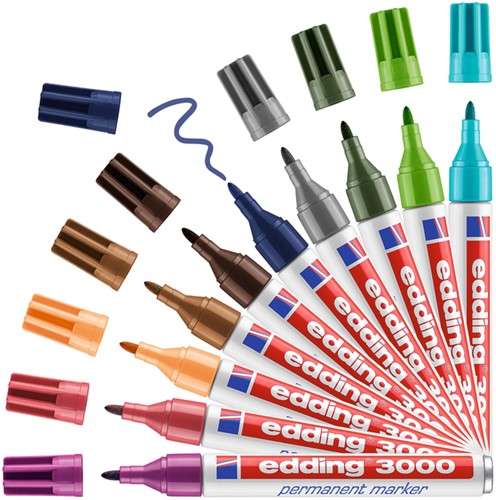 Viltstift edding 3000 rond 1.5-3mm blauw 1 Stuk-1