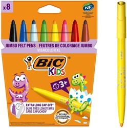 Kleurstift BicKids Visacolor XL assorti 8 Stuk