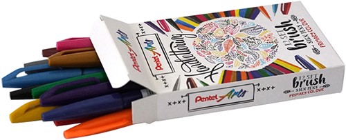 Brushstift Pentel SES15C Sign standaardkl 12st ass 12 Stuk