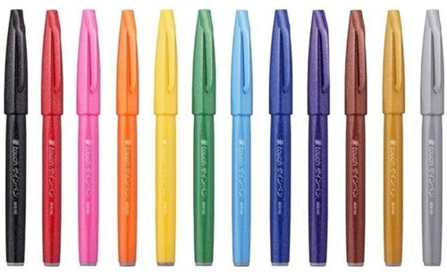 Brushpen Pentel SES15C Sign standaardkl ass 12 Stuk-3