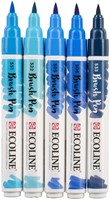 Brushpen Talens Ecoline set 5 stuks blauw 5 Stuk-2