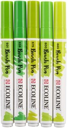 Brushpen Talens Ecoline set 5 stuks groen 5 Stuk