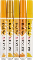 Brushpen Talens Ecoline set 5 stuks aarde 5 Stuk