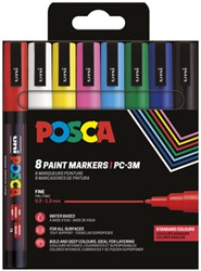 Paintmarker Uni POSCA PC3M F 8st assorti 8 Stuk