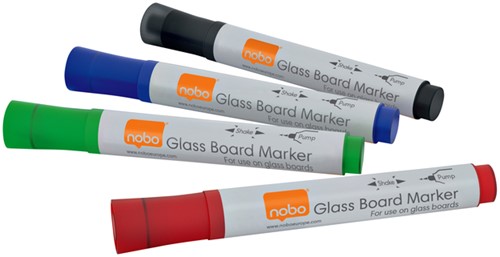 Viltstift Nobo glasbord assorti 4 Stuk