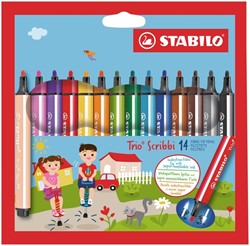 Viltstift STABILO Trio Scribbi 368/14 14st assorti 14 Stuk