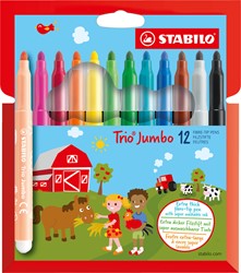 Viltstift STABILO Trio Jumbo 380/12 XL 12st ass 12 Stuk