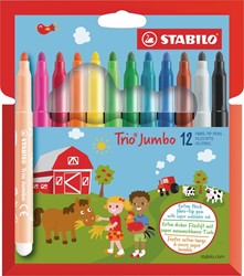Viltstift STABILO Trio Jumbo 380/12 XL 12st ass 12 Stuk