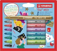 Viltstift STABILO Trio deco 377/8 metallic 8st ass 8 Stuk
