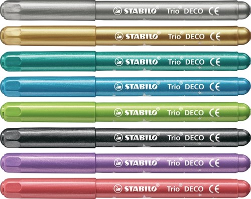 Viltstift STABILO Trio deco 377/8 metallic 8st ass 8 Stuk-1