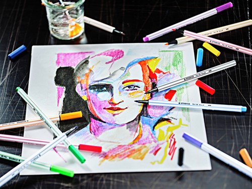 Brushstift STABILO Pen 68/48 karmijnrood 1 Stuk-3