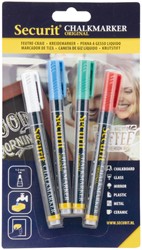 Krijtstift Securit SMA-100 rond 1-2mm wt bl gn rd 4 Stuk