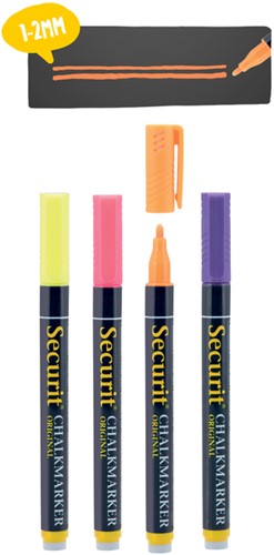 Krijtstift Securit SMA-100 rond 1-2mm gl or rd ps 4 Stuk-3