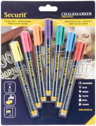 Krijtstift Securit SMA-100 rond ass 1-2mm 7st ass 7 Stuk