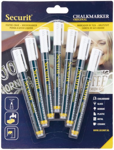 Krijtstift Securit SMA-100 rond 1-2mm wit 7 Stuk