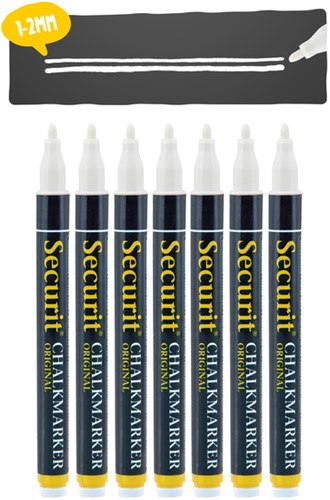 Krijtstift Securit SMA-100 rond 1-2mm wit 7 Stuk-3