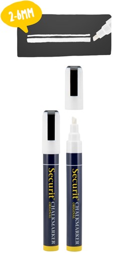 KRIJTSTIFT SECURIT SMA-510 SCHUIN 2-6MM WIT 2 Stuk-2