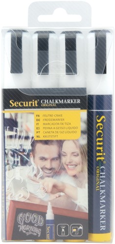 Krijtstift Securit SMA-510 schuin 2-6mm wit 4 Stuk