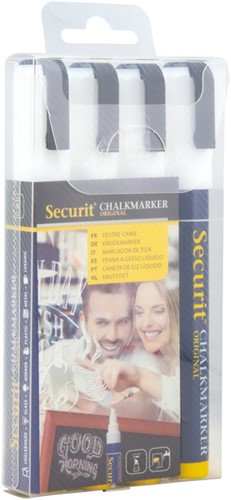 Krijtstift Securit SMA-510 schuin 2-6mm wit 4 Stuk-2