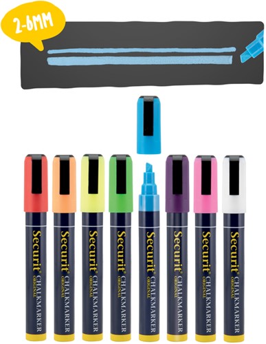 Krijtstift Securit SMA-510 schuin 2-6mm ass 8 Stuk-1
